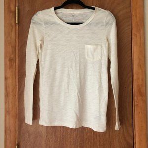 Aerie Cream Long Sleeve Sleep Shirt